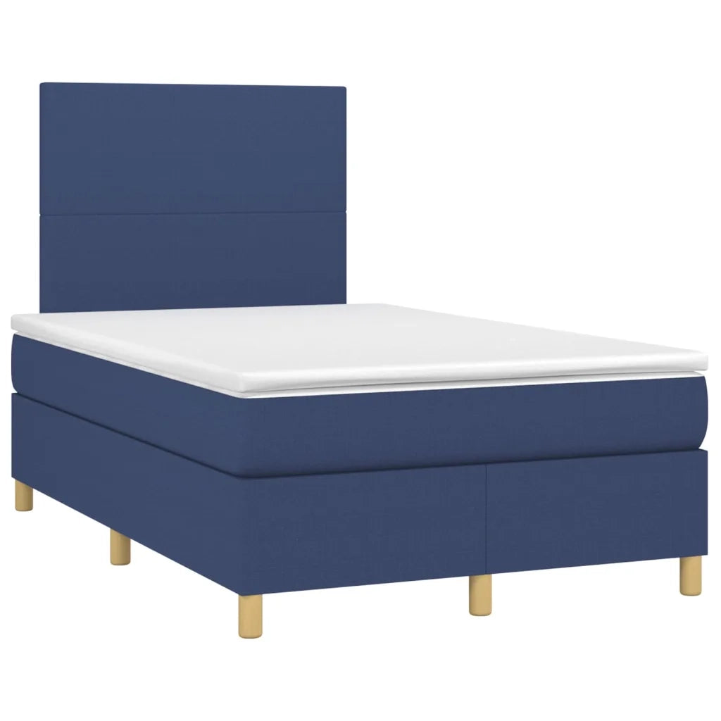 Letto a Molle con Materasso e LED Blu 120x200cm in Tessuto 3135267