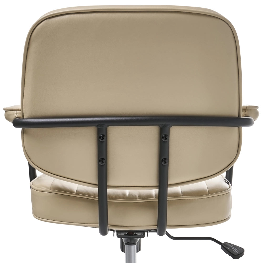 Sedia da ufficio retrò in similpelle beige stile retò tradizionale per ufficio di casa