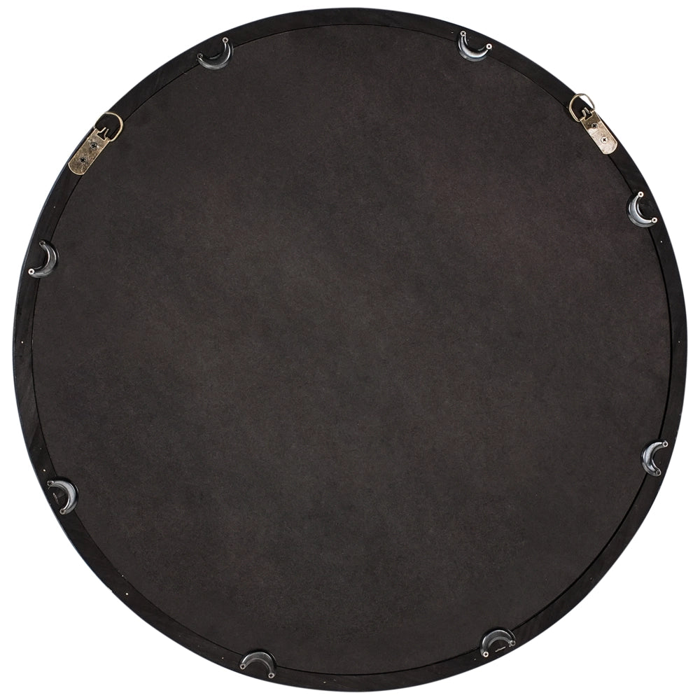 Specchio da parete in legno di pino marrone scuro ⌀ 60 cm Decorativo rotondo stile retrò Accessori per la casa
