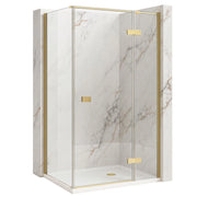 Cabina Doccia Rea Atlas 90x90 Brush Gold sinistra