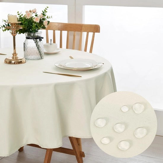 Tavolo Rond 120cm, Tovaglia Vetrata con Macchie, Tovaglia da Cucina e Esterno, Impermeabile, per Sala da Pranzo, Giardino, Festa, Matrimonio o Casa