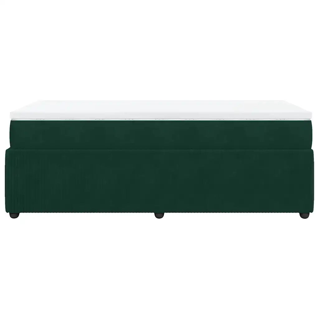 vidaXL Giroletto a Molle con Materasso Verde Scuro 90x190 cm Velluto
