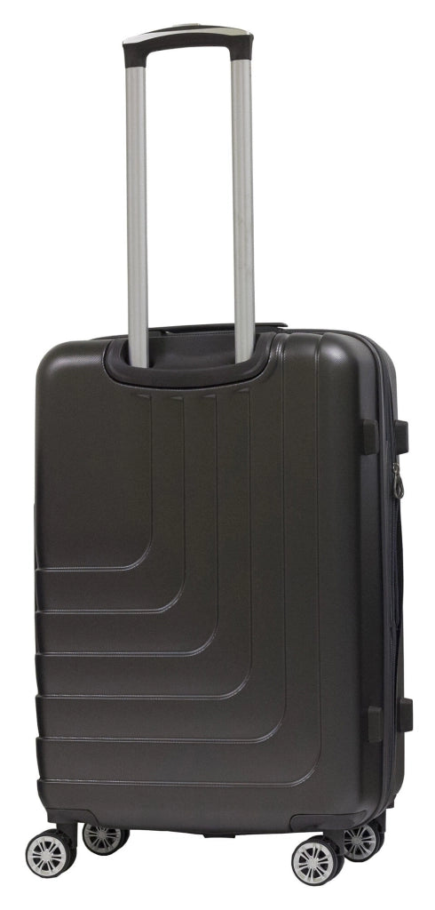 Set 3 Valigie Trolley Rigide in ABS 4 Ruote TSA Ravizzoni Titanio Grigie