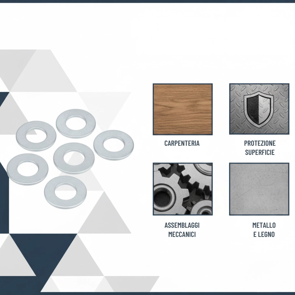 Rondella piana zincata bianca Ø 14 mm pezzi 10