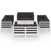 Set Divani da Giardino 8 pz con Cuscini Legno Massello Pino 3076335