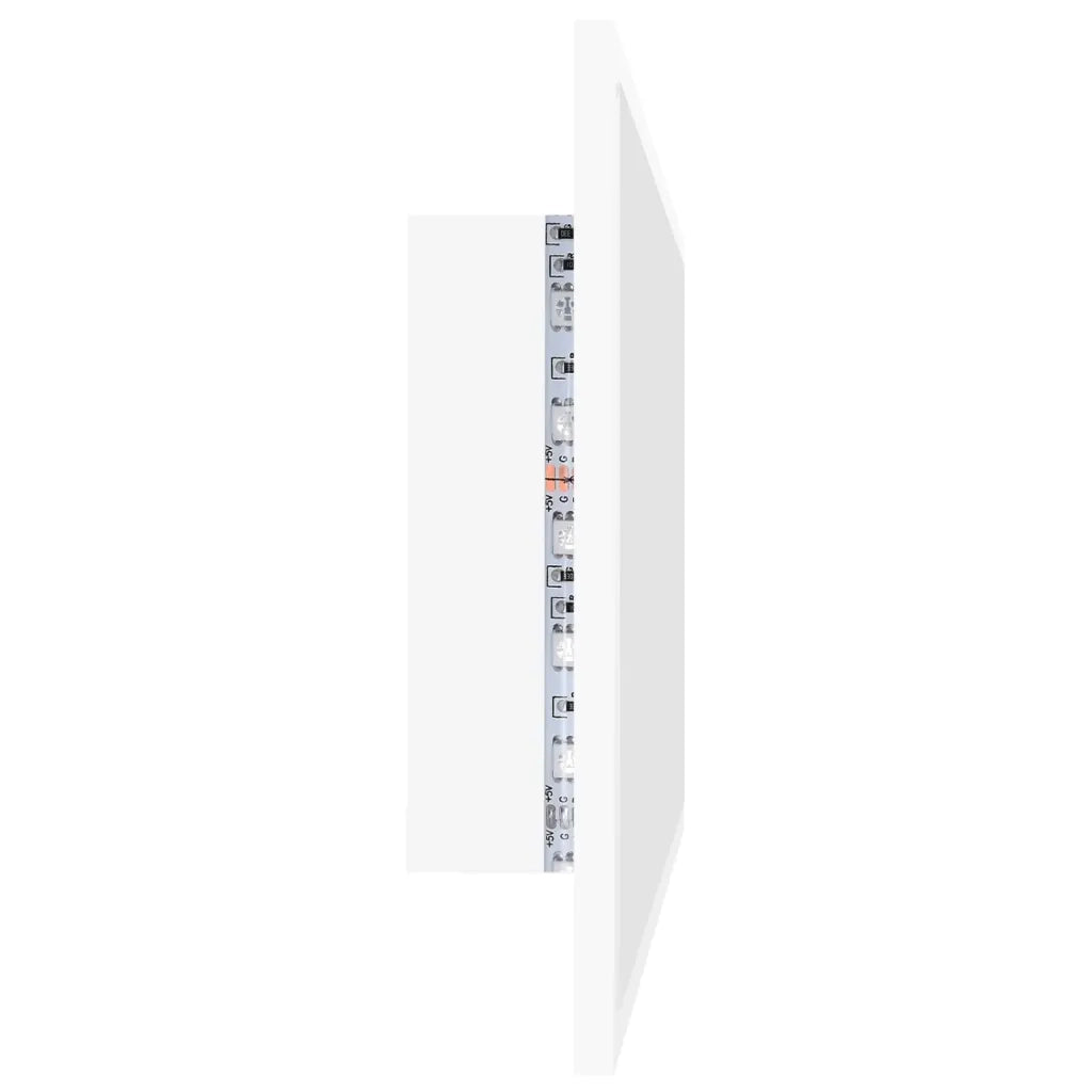 Specchio da Bagno con LED-Specchio per Bagno Bianco 80x8,5x37 cm in Acrilico