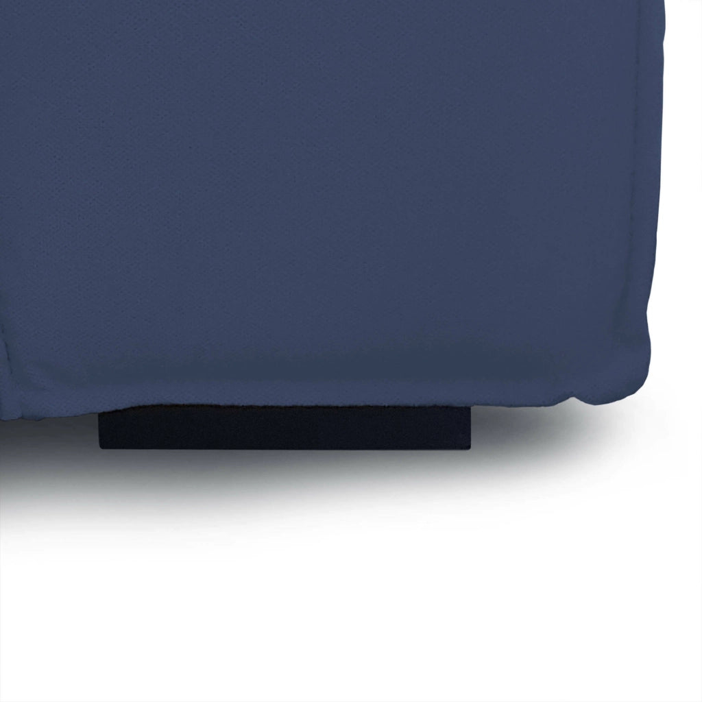 Pouf Avolasca, Pouf da salotto, 100% Made in Italy, Poltroncina relax in tessuto imbottito, Cm 80x70h43, Blu