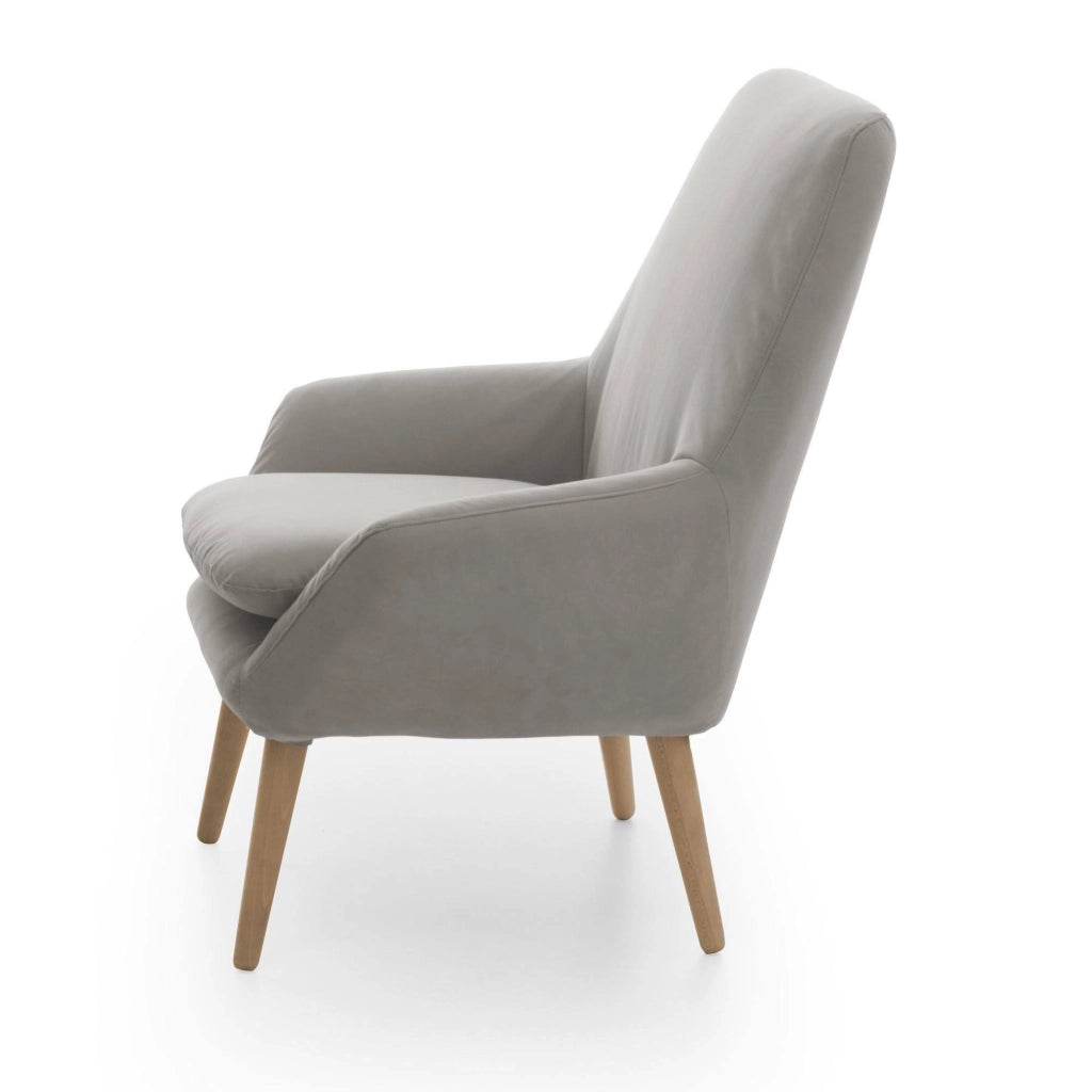 Poltrona Anido, Poltrona di design da salotto, 100% Made in Italy, Poltroncina relax in tessuto imbottito, cm 80x70h95, Grigio