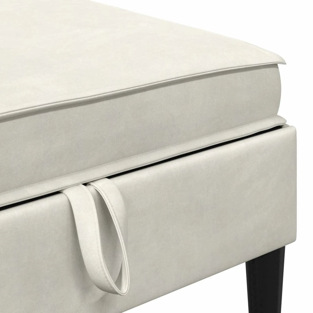 Pouf con Storage Crema Velluto 42027140