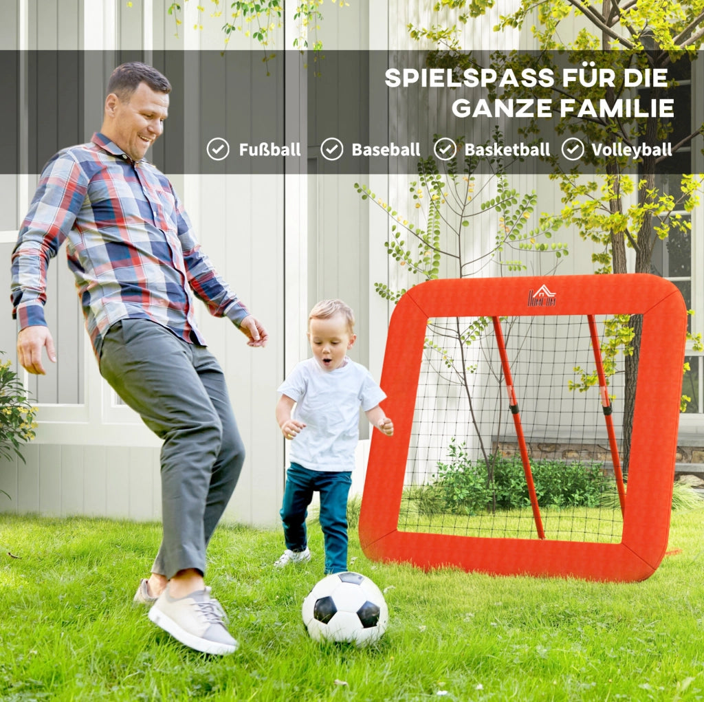Rete rimbalzante multisport pieghevole rossa regolabile
