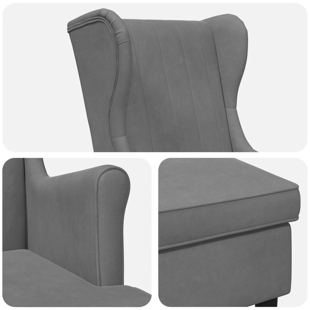Poltrona con Ottomano 2 pz Grigio Scuro Velluto 3418825