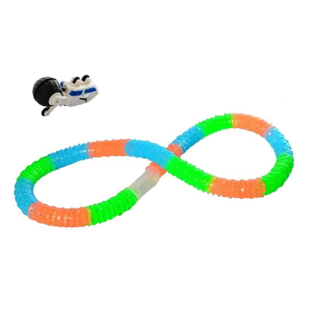 Trade Shop - Set 243 Pezzi Pista Luminosa Led Ad Anello A 360° Carri A Binario Auto Q-wj668 -