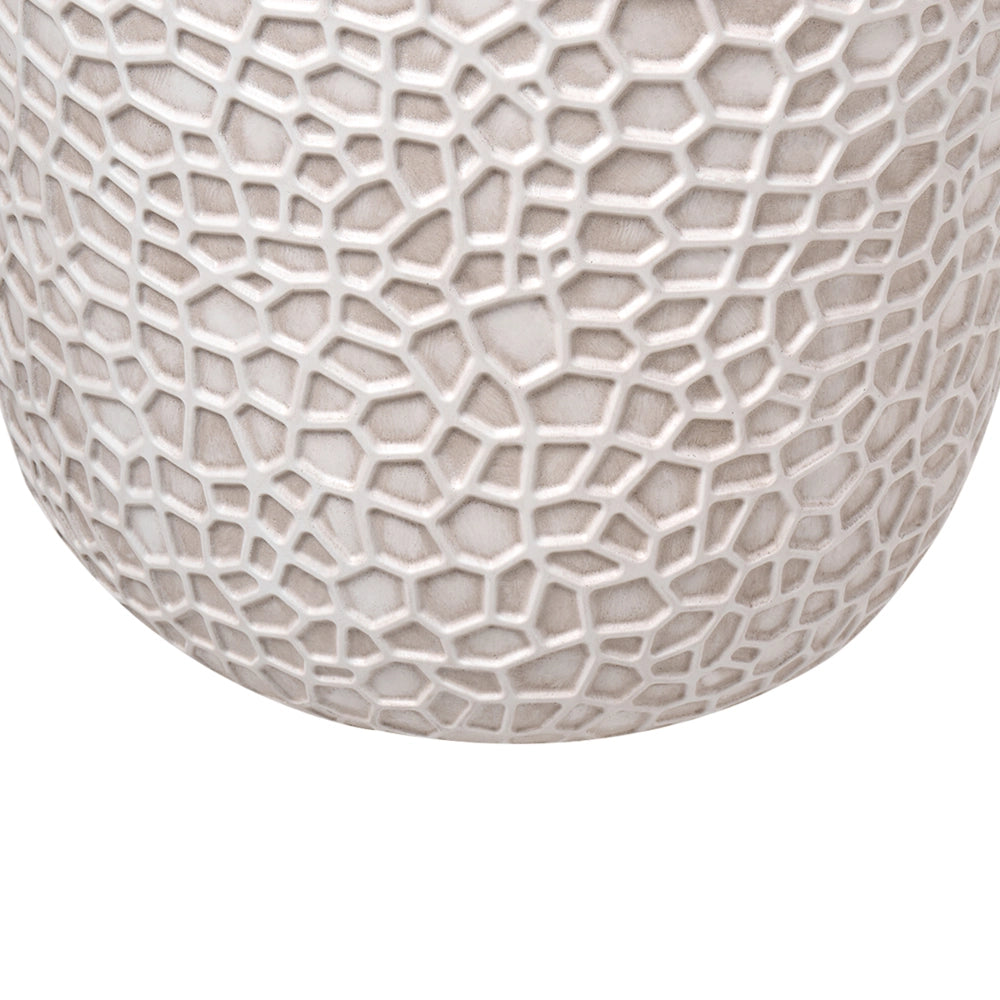 Fioriera Beige chiaro Fioriera rotonda in fibra di argilla per uso interno ed esterno 43 x 43 x 42 cm Decorativa Design moderno Soggiorno Giardino