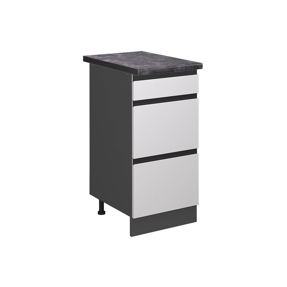 Vicco Mobiletto base per cucina Bianco 40 cm con cassetti, PL Antracite