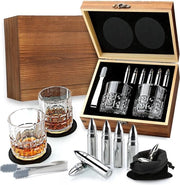 Set di bicchieri da whisky - Regali per uomini - Bicchieri da whisky in acciaio inossidabile con pietre da whisky - Regali per papà - Regali per lui.