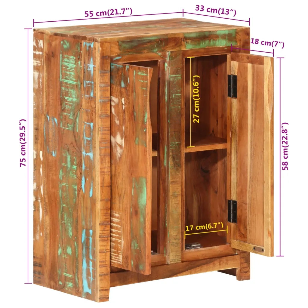 Credenza-Buffet-Armadio da cucina 55x33x75 cm in Legno Massello di Recupero