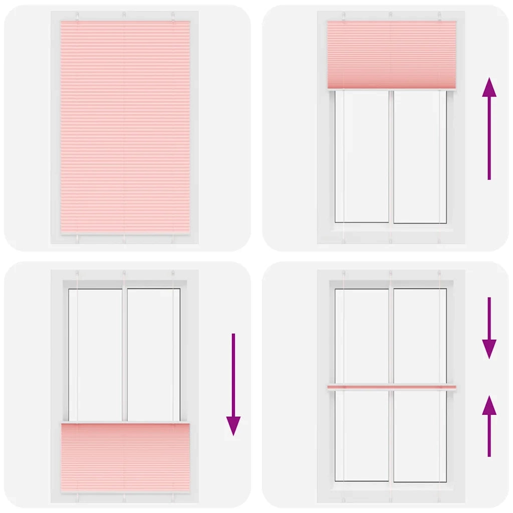 Tenda Plissettata Rosa 115x200 cm Larghezza Tessuto 114,4 cm 4015469