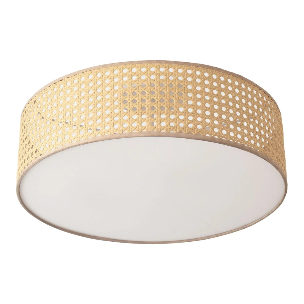Lampada da soffitto con 3 attacchi E27 effetto rattan bianco 03_0010265