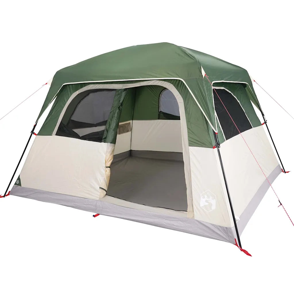 Tenda Familiare Cabina per 6 Persone-Tenda da campeggio Verde Impermeabile 885377