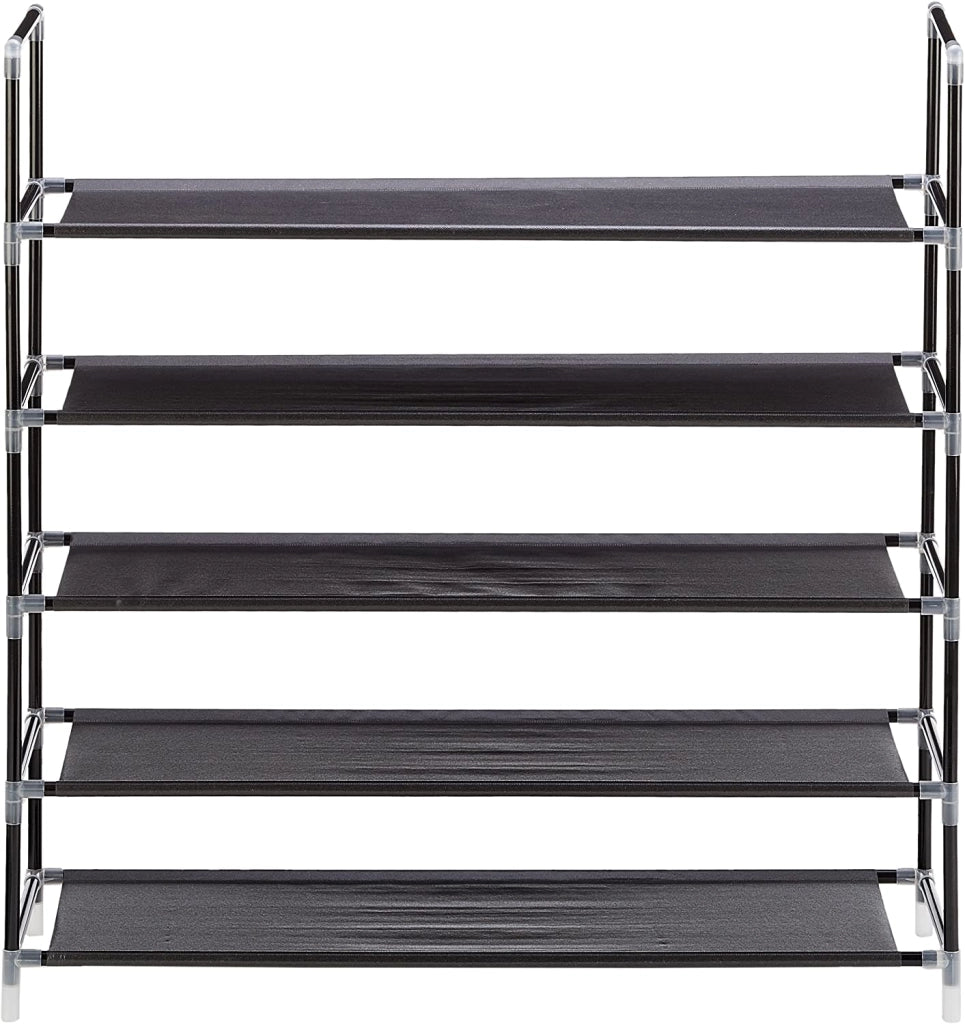 Scarpiera mobiletto portascarpe e portastivali 5 ripiani capienza fino a 25 paia 90,5 cm nero 13_0001028_2