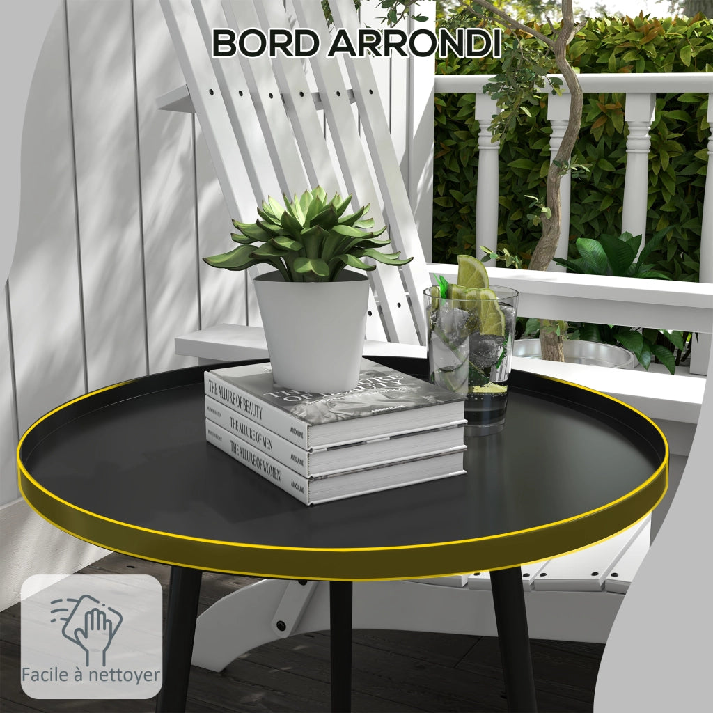 Tavolino da giardino rotondo ¨C zephmum ¨C nero, metallo, ?40x50H cm