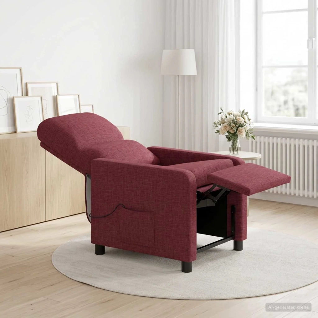 Divano Sedia-Poltrona reclinabile Rosso Vino Tessuto 626722