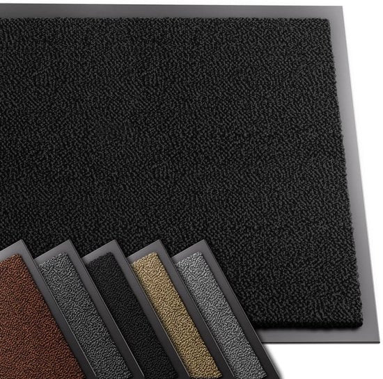 Mattezza superiore per porte per interni ed esterni, raccoglitore di sporco, antiscivolo, lavabile e resistente all'usura, tappeto per ingressi e spazi all'aperto, passamano, sottile 60x90cm, nero