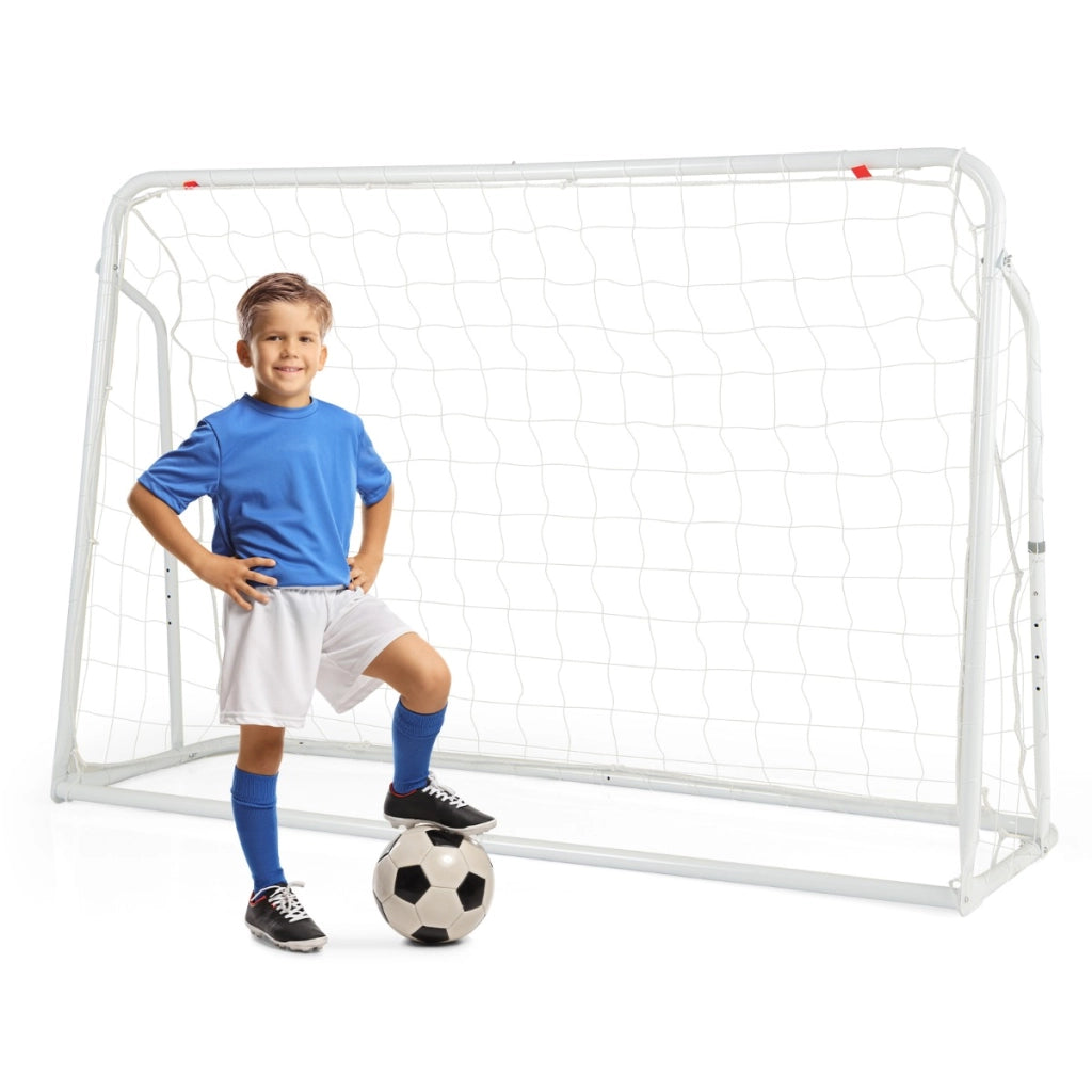 Set di reti da calcio per bambini ribalta e porta da calcio, Set di rete di rimbalzo con struttura in metallo Bianco-Ricreazione outdoor