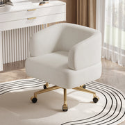 Sedia Girevole da Ufficio ¨C MINIMAL ¨C Chenille Beige, 5 Ruote, 360¡ã, 71x60x71 cm