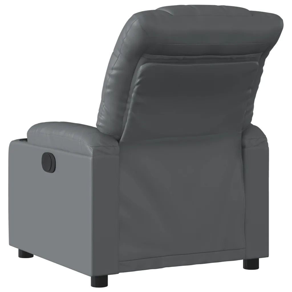 Poltrona | Sedia Relax Reclinabile Grigia in Similpelle