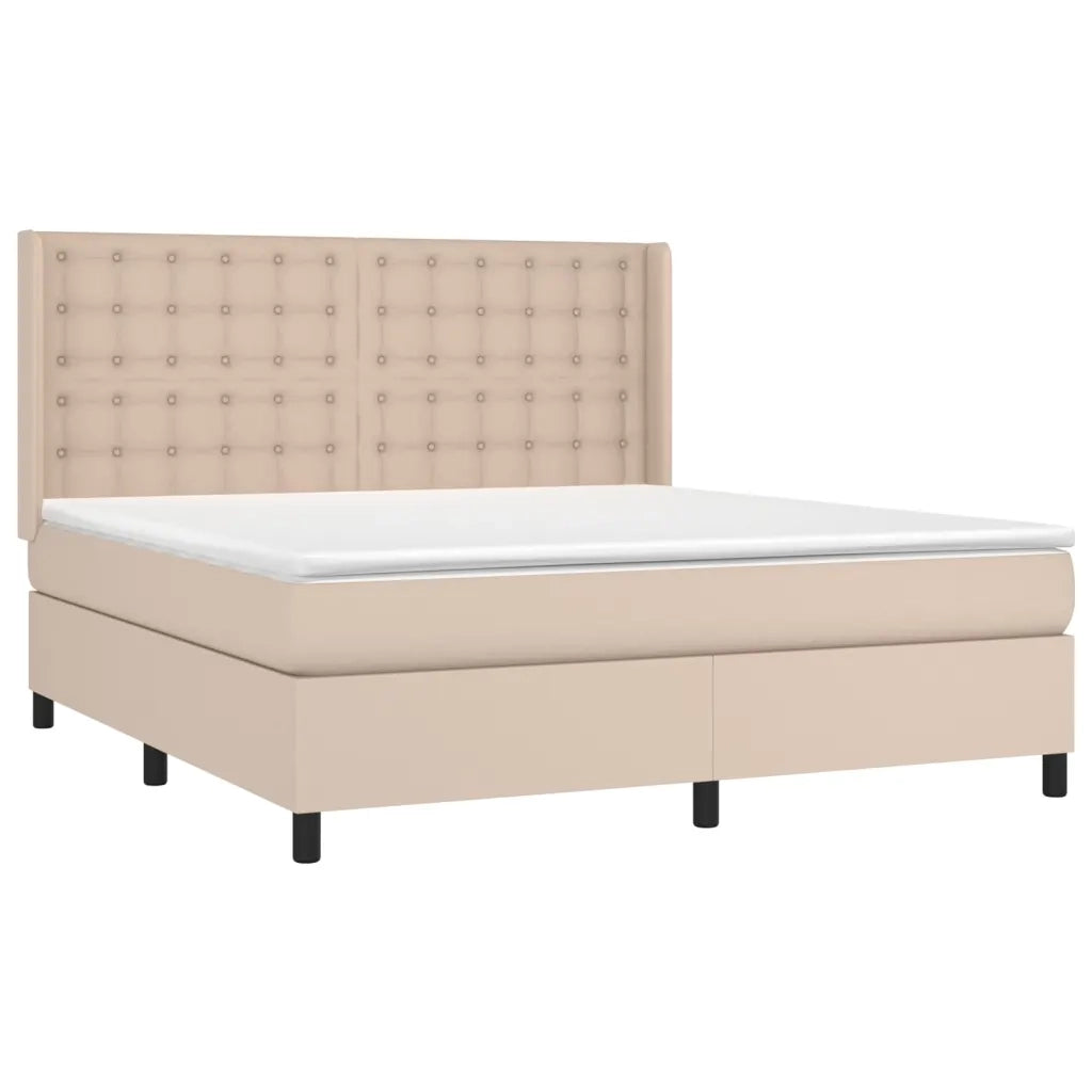 Giroletto Molle Materasso e LED Cappuccino 160x200cm Similpelle cod mxl 62922