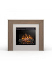 ZUNI - Camino Elettrico Riscaldante Da Pavimento Autoportante a LED - 23" - 108,2 x 93,5 x 27,5  - Cashmere - Rovere