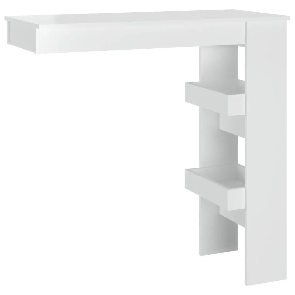 Bancone da Muro Bianco Lucido 102x45x103,5 cm Legno Compensato 811787