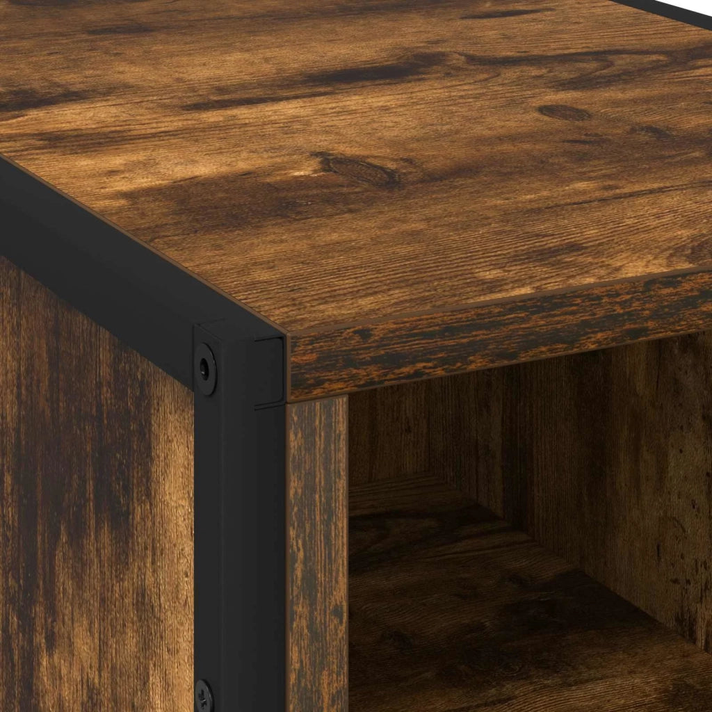 Comodino-Tavolino da notte Rovere Fum¨¨ 39.5 x 30 x 50 cm Legno multistrato