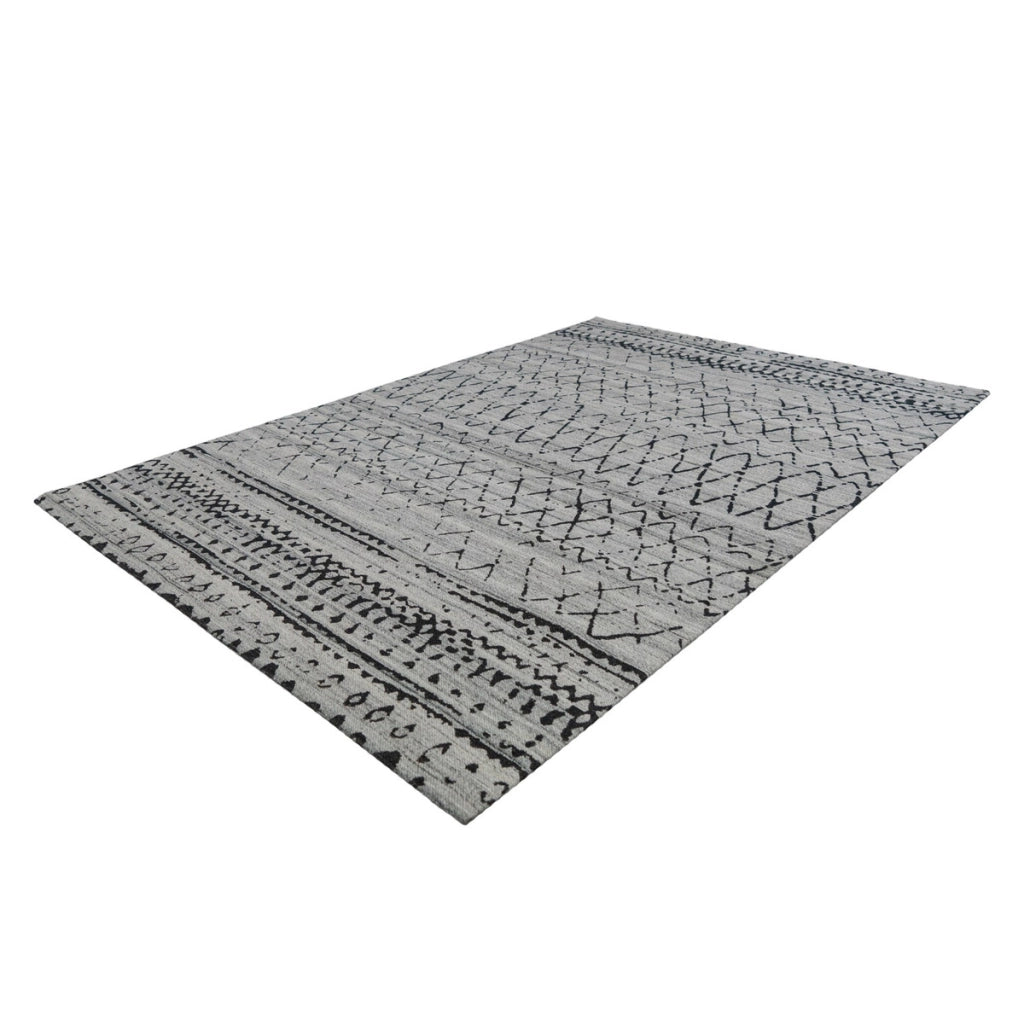Tappeto Jacquard Phoenix 103 in Lana e Cotone Grigio