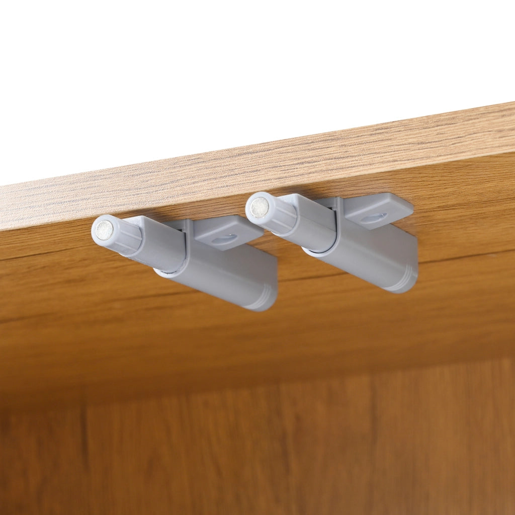 Mobile contenitore con ripiani regolabili e vani aperti, per ingresso, in truciolare, bianco naturale, 90 × 35 × 99 cm