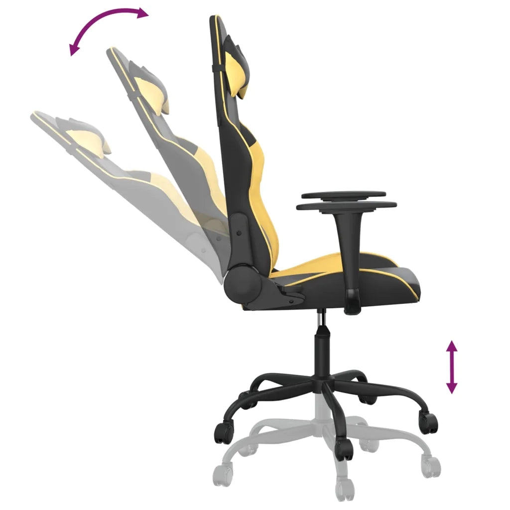 Sedia da Gaming | Sedia da e-sports Nera e Oro in Similpelle