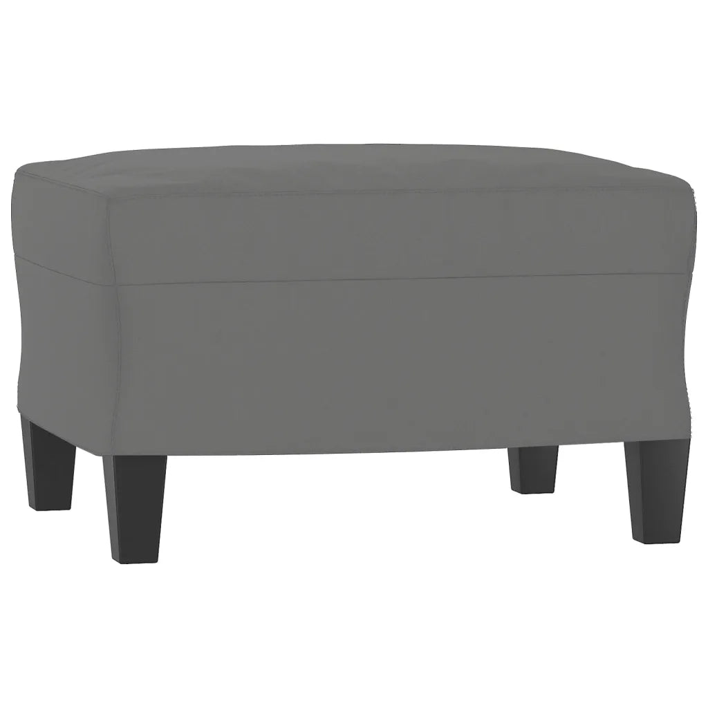 Poltrona con Poggiapiedi Grigio Scuro 60 cm Tessuto Microfibra 3201227