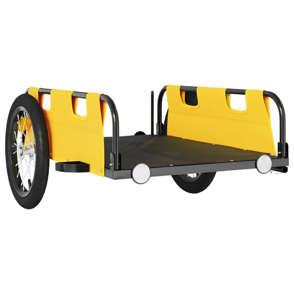 Rimorchio per bicicletta carrello tessuto Oxford ferro giallo 02_0044192