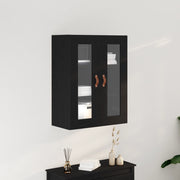 Armadio a Muro con Ante in Vetro Rovere Nero 69,5x34x90 cm