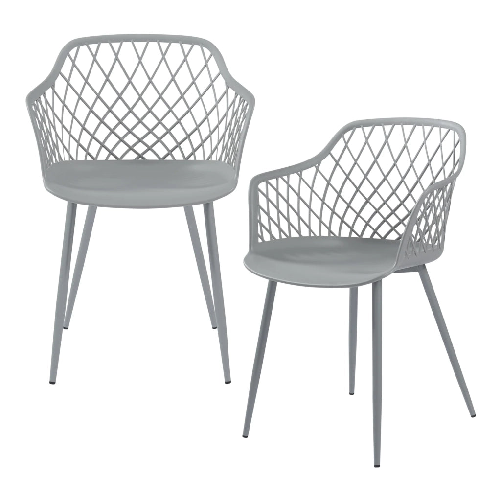 Set di 2 sedie da pranzo/soggiorno/cucina dal design moderno 82 x 56 x 52 cm grigio chiaro 03_0009624