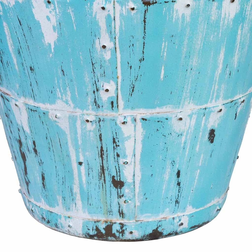 Vaso in metallo invecchiato blu 45x45x60h cm