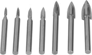 Set di punzoni per la lavorazione del legno - 7 pezzi - diametro 6 mm - 3 punzoni - diverse dimensioni dei fori - per lavorazione del legno - adatto per acrilico - per uso con frese.