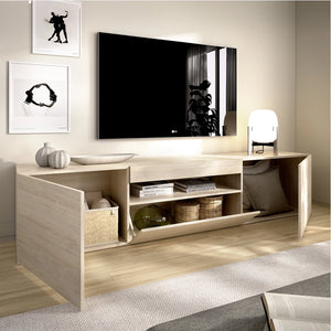 Burley, Mobile Porta tv 2 Ripiani, 42x200x48h cm Marrone Rovere