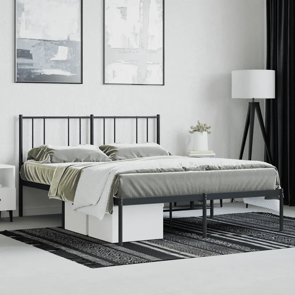 Giroletto con Testiera in Metallo Nero 140x190 cm 352480