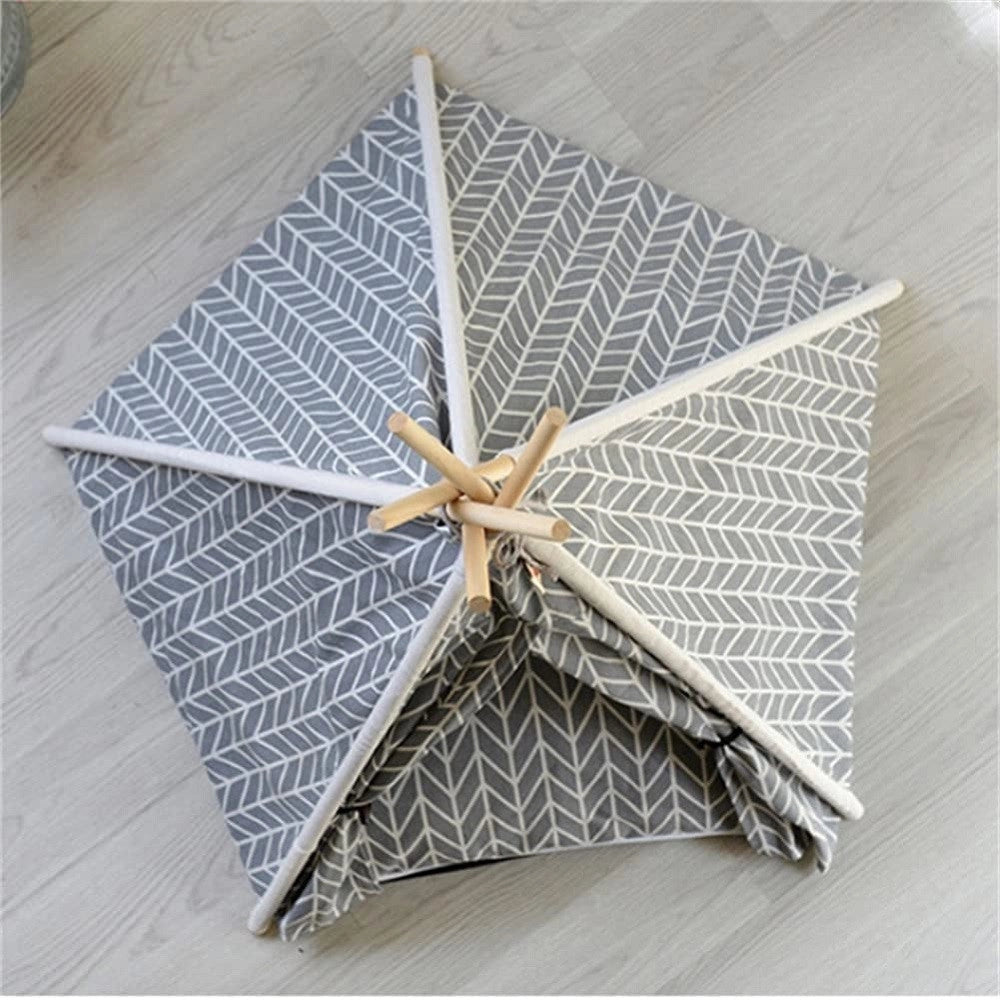 Trade Shop - Tenda Portatile Per Animali Domestici Cani Gatti Casa Teepee Lavabile 60x60x90cm -