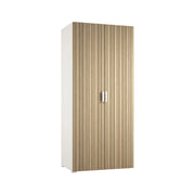 Armadio Camera da Letto Nigella, Guardaroba 2 Ante Appendiabiti Made in Italy, 52.00x180.00h cm Bianco Rovere Rigato