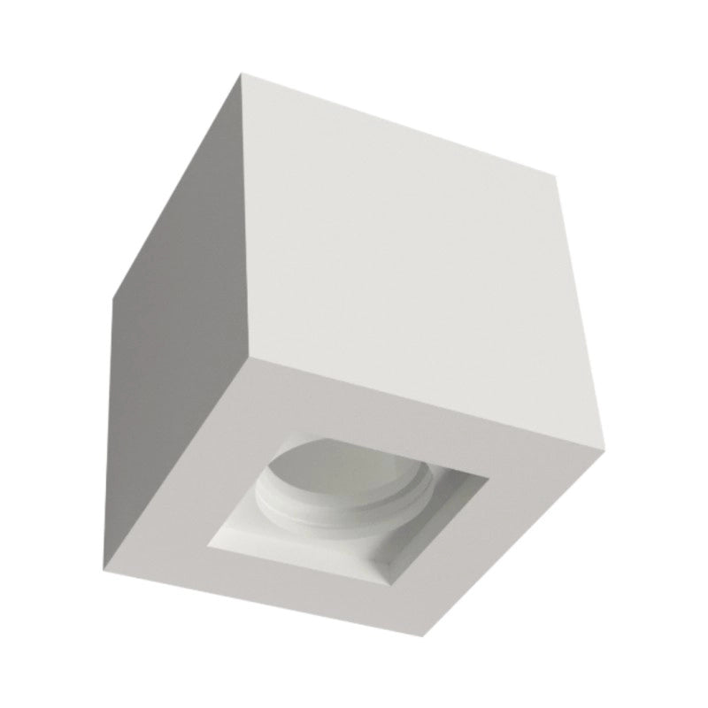 Portafaretto Gesso GU10 a Soffito Plafoniera Cubo 11x11 CSF C100
