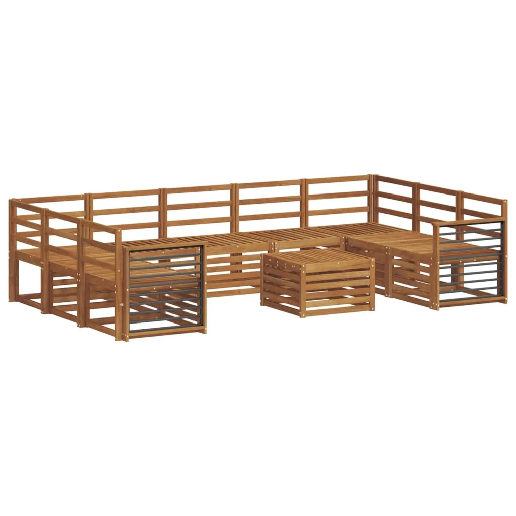 Set divani 10 pcs Naturale Legno di Acacia Massello 3375529