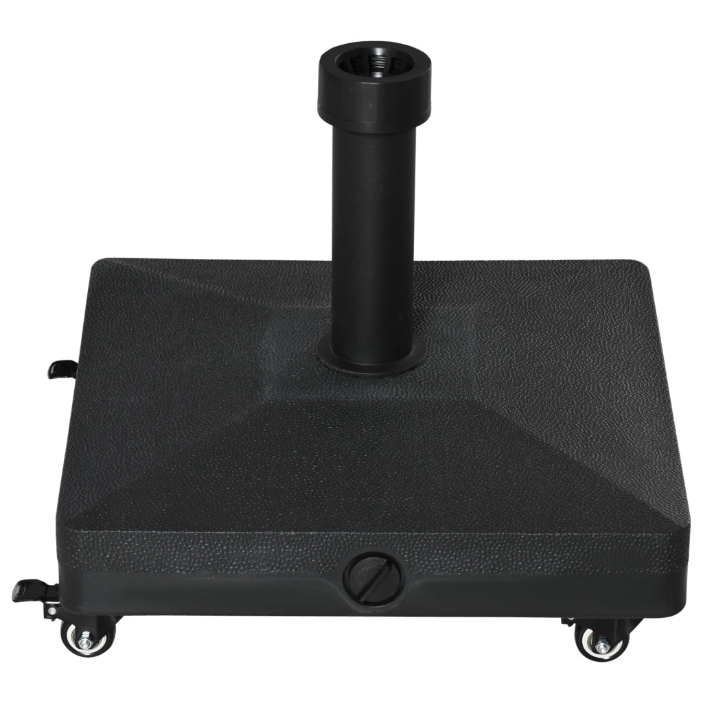 Base per ombrellone quadrato con 4 ruote ¨C zephmum ¨C 45x45x39 cm HDPE nero